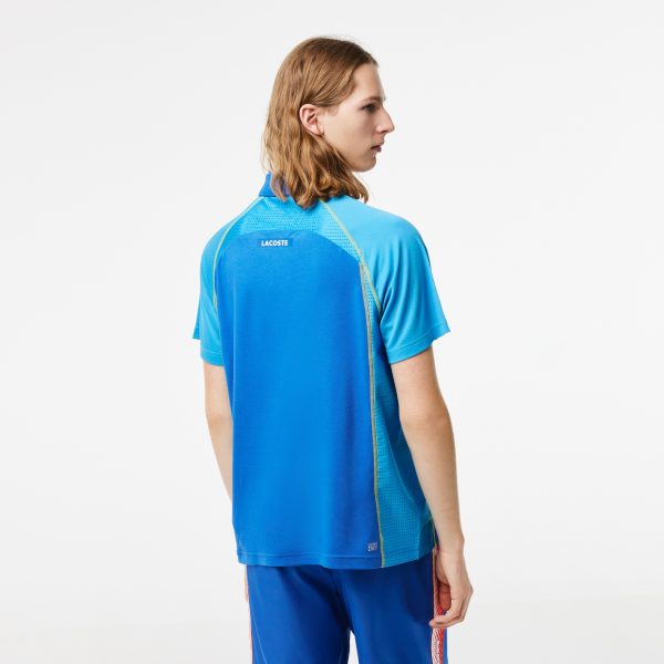 Camiseta Lacoste Ultra Dry Azul/Amarillo - Imagen 2
