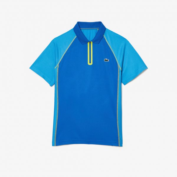 Camiseta Lacoste Ultra Dry Azul/Amarillo