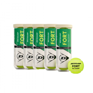 Pack 5 Tarro Plástico Pelota Dunlop Fort All Court X3