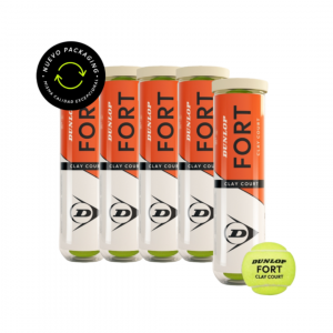 Pack 5 Tarro Plástico Pelota Dunlop Fort Clay Court X4