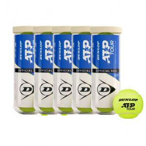 Pack 5 Tarro Plástico Pelota Dunlop ATP TOUR X3