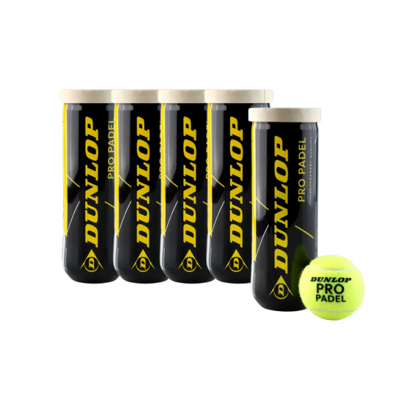 Pack 5 Tarro Plástico Pelota Dunlop Padel Pro X3