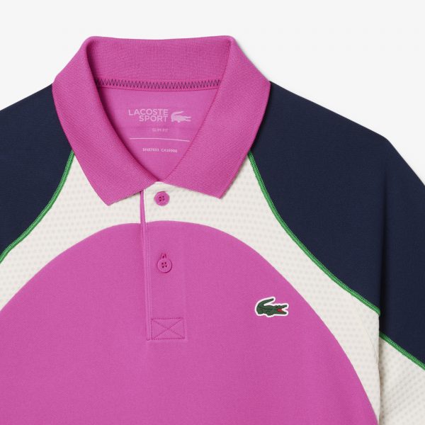 Polo Lacoste Multicolor Rosa/Marino/Crema - Imagen 4