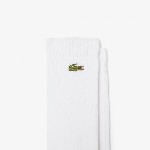 Calcetas Largas Lacoste Blancas X3 - Imagen 2