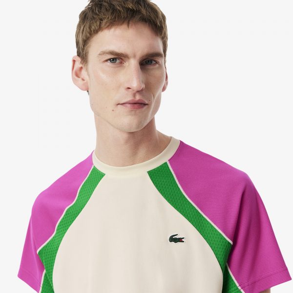 Polera Lacoste Multicolor Crema/Rosa/Verde - Imagen 2