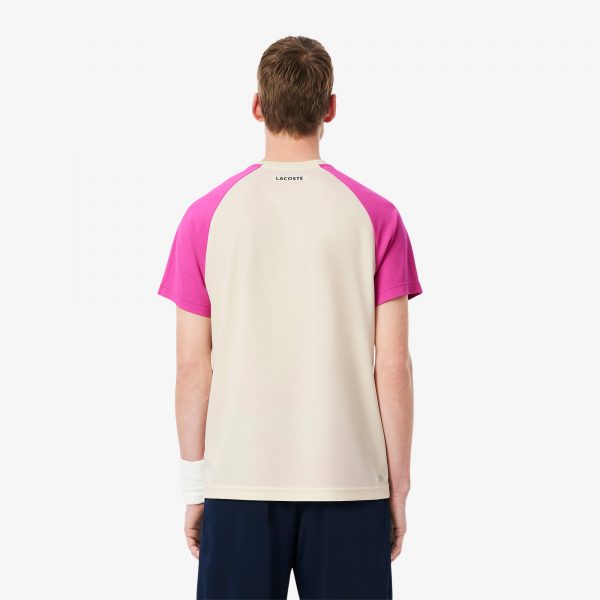 Polera Lacoste Multicolor Crema/Rosa/Verde - Imagen 3