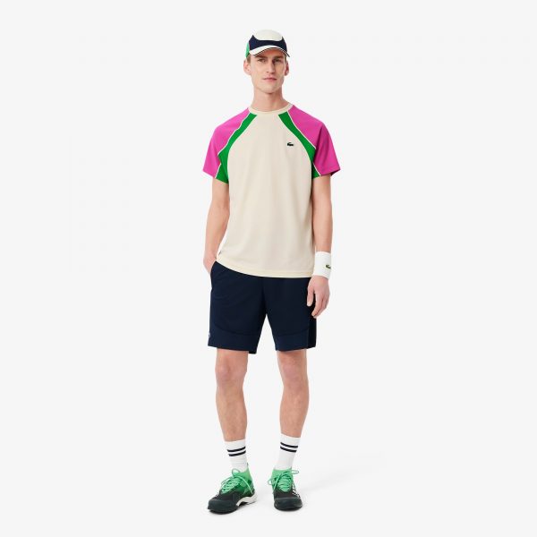 Polera Lacoste Multicolor Crema/Rosa/Verde - Imagen 9